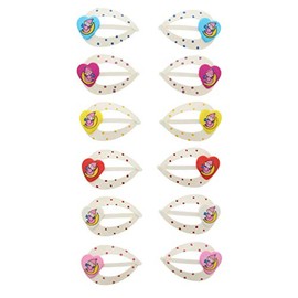 Zac's Alter Ego Set of 12 Girls Polka Dot Sleepy Clips/Snap Hair Clips