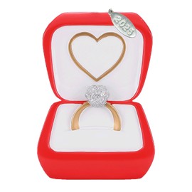 Twisted Anchor Trading Company 2025 Engagement Ornament Just Engaged Ornament - Diamond Ring - Easy to Personalize - Comes in a Gift Box so It's Ready for Giving