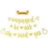 Engagement Party Banners Kit Pre-Strung, Engaged He Asked She Said