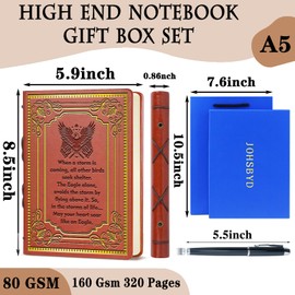 Eagle Gift for Scouts Faux Leather Vintage Notebook Scouts Leader Gifts Brown A5 Lined Leather Journal Notebook,320 Pages Thick Ruled Paper With Pen,Scoutmaster Court of Honor Graduation Gift for Daughter Son (Eagle Brown)