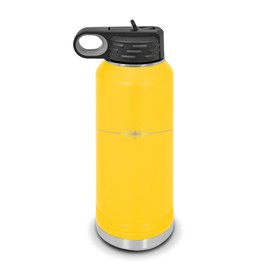 MQ-9 Reaper Water Bottle 32 oz - Laser Engraved w/Flip Top Removable Straw - Polar Camel - Stainless Steel - Vacuum Insulated - Double Walled - Drinkware Bottles - UAV Drone - Yellow