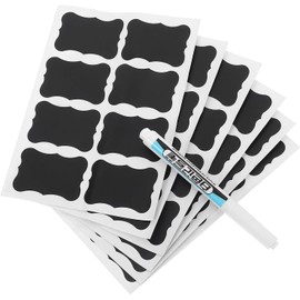 48 Etiquetas Reutilizables Impermeables para Despensa de Cocina, Pegatinas de Pizarra Borrables para Frascos y Botellas, Incluye Bolígrafo de Tinta Acuosa, Organizador Práctico