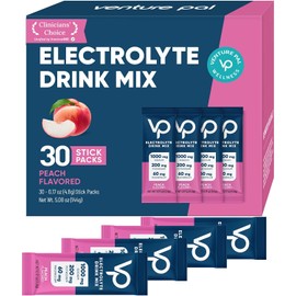 Venture Pal Sobres De Electrolitos En Polvo Sin Azúcar Y Con Alto Contenido De Sodio - Sobres De Hidratación Con Sodio, Potasio Y Magnesio Cero Calorías Apto Para Veganos, Keto Y Paleo 30 Sobres