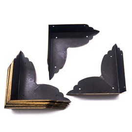 T Tulead Box Corners Iron Bronze Angle 2.76"x2.76"x1.02" Corner Decorative Protector for Wood Box 12PCS with Mounting Nails