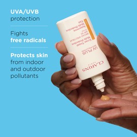 Clarins NEW UV Plus Anti-Pollution, Broad Spectrum SPF 50 Tinted Face Sunscreen | Sheer Finish | Lightweight and Oil-Free | Triple Protection From UVA/UVB Rays, Free Radicals and Pollutants