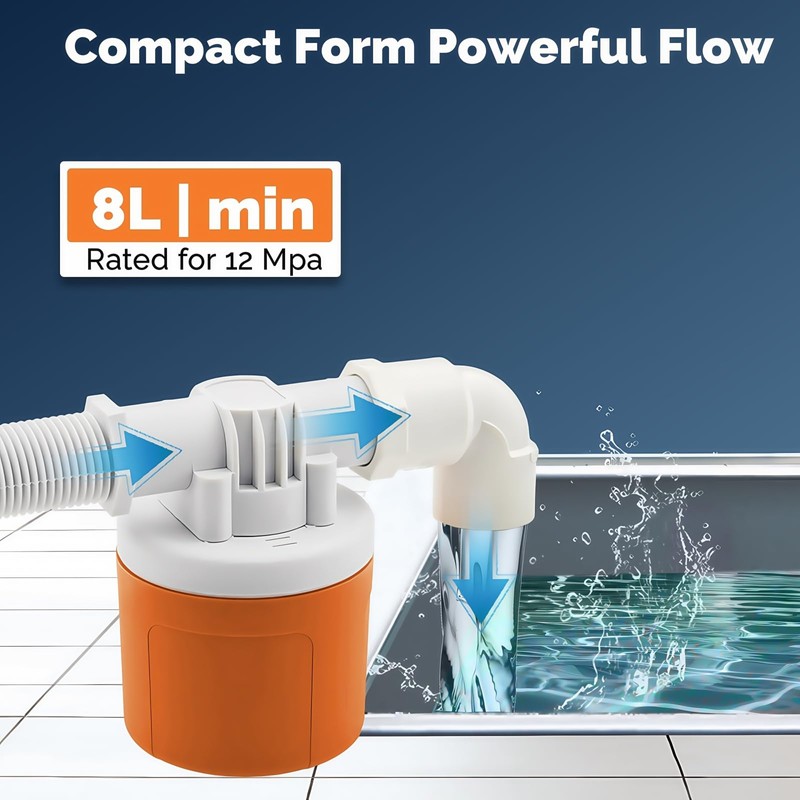 Float Valve for Water Tank, 1/2" Side Inlet Automatic Water