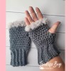 Unbranded Crochet Faux Fur Fingerless Gloves Mittens PATTERN ONLY