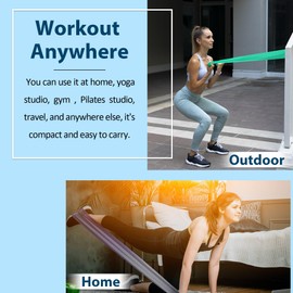 Resistance Bands Set, Latex-Free Exercise Bands for Working Out, Professional Physical Therapy Bands, Elastic Bands for Stretching, Suitable for Rehab, Yoga, Pilates, Gym, Home Exercise (5.9ft)