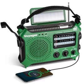 Kaito KA500 Weather AM FM Shortwave Solar Crank Emergency Radio with Flashlight