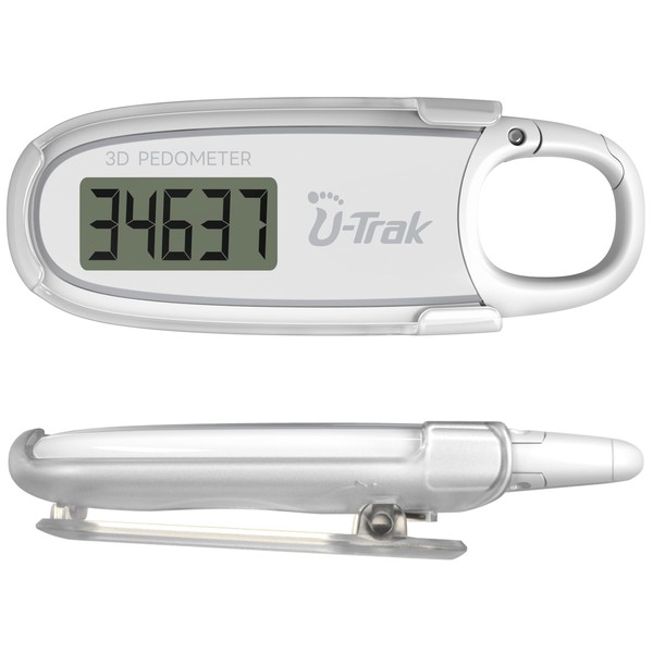 3D Pedometer for Walking with Removable Clip and Carabiner Simple