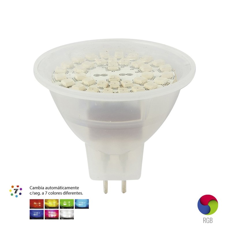 Tecnolite - Foco MR16 LED 3 W, Luz RGB Colores,