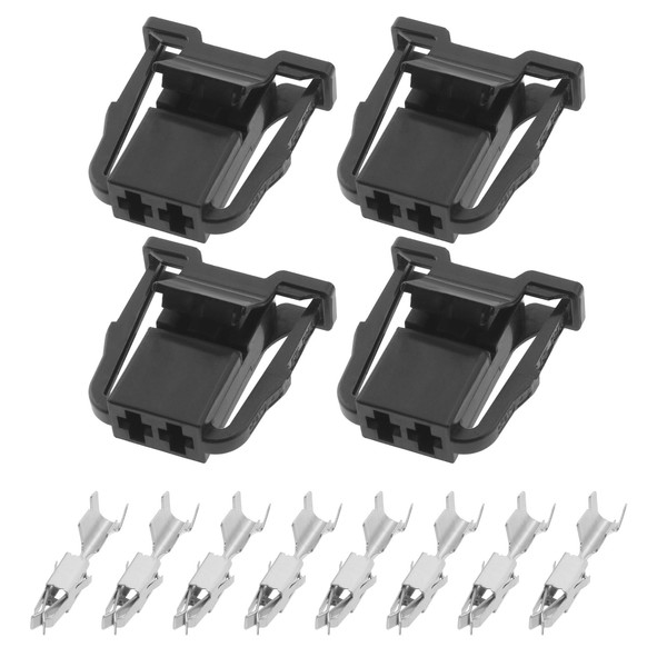 ECSiNG 4pcs 2 Pin Car Wiring Harness Connector 1J0972923 Waterproof