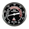 Tel-Tru BQ300 Barbecue Thermometer, 3 inch black dial with zones,