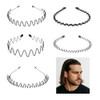 PUBAMALL 5pcs Diadema ondulada de primavera, aro para el cabello,