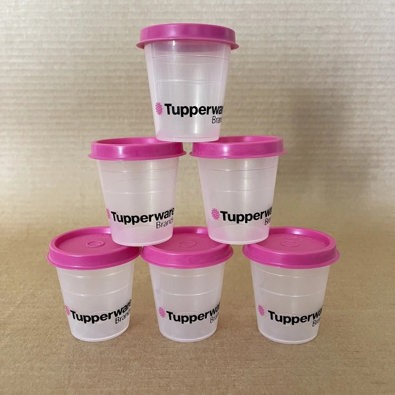 Tupperware Tupper Mini Midget Containers (Set of 6) #4789, Pink