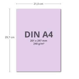 DIN A4 Sheets of Coloured Cardboard, 240 g/m²