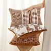 Brown Geometric Pattern Pillow Cover Chenille Striped Cushion Cover Decorative
