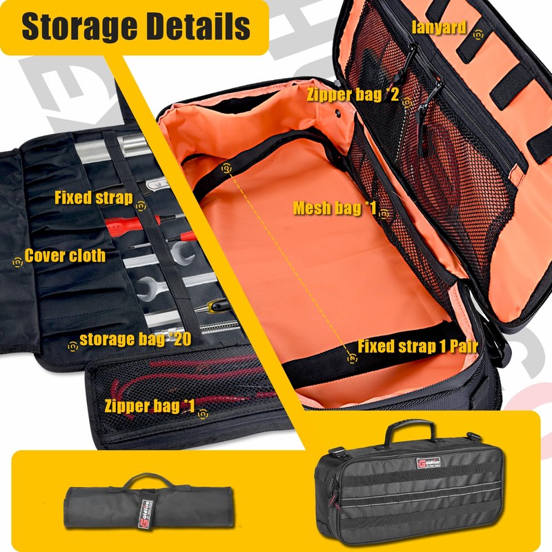 Hutexico 20" UTV Drive Belt Storage Bag, Large Capacity Roll