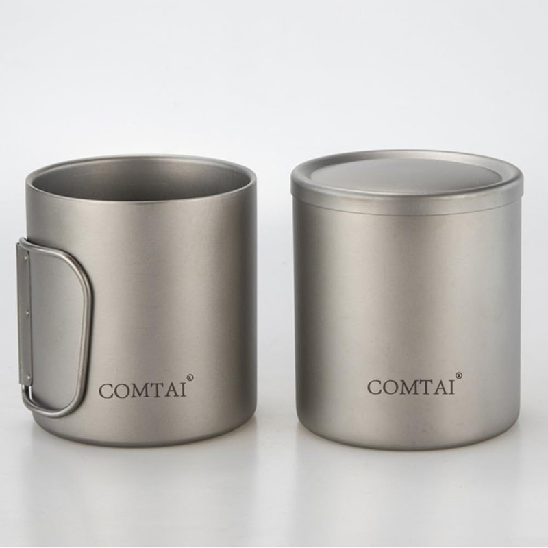 SPORTARC Portable Camping Water Cup Titanium Cup Double Wall Titanium