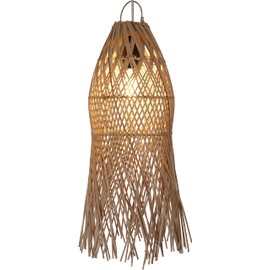 GURU SHOP Coimbra Ceiling Light in Bali Handmade from Natural Material Rattan Model Cream White 50 x 20 x 20 cm Pendant Lights Made of Natural Materials