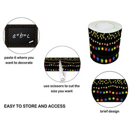 Christmas Lights Bulletin Board Border Decor 36Ft Die-Cut Bulletin Board Border Trim Bulletin Board Strips Blackboard White Board Photo Wall Bulletin Board for Christmas Party Home Office Decor