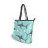 Large Beach Travel Tote Bag Shark Printed Handle Shoulder Handbags