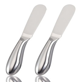 2 Pcs Butter Knife Set, Stainless Steel Cheese Knife Spreaders - Versatile Kitchen Gadgets for Butter, Cheese, Jams & Spreads - Compact Metal Spreader Knives, Great for Sandwiches, Pastries & Serving
