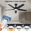 putroad 52 Inch Ceiling Fans with Lights: Black 5 Blades