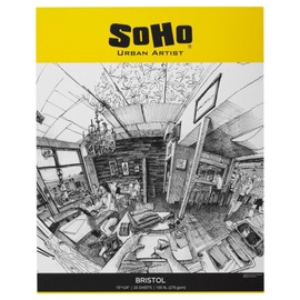 SoHo Urban Artist Bristol Paper Pads - Smooth Bristol Paper Pads for Sketching, Charcoal, Colored Pencils, Inks, & More! - 19x24