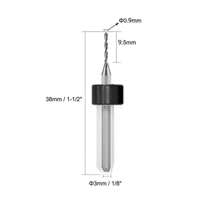 TA-VIGOR 10Pcs Micro Drill Bit 0.9mm, Black PCB Drill Bits