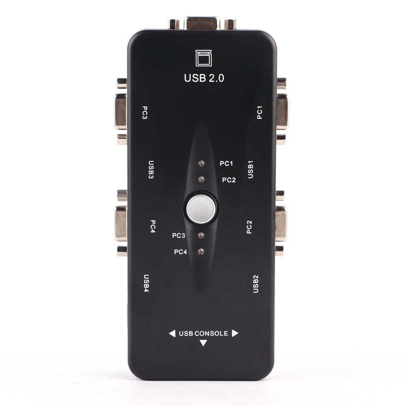 4-Port USB 2.0 KVM VGA/SVGA Monitor Hub Computer Switch Box