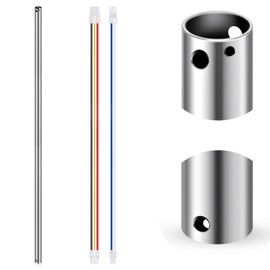 VIHOSE Ceiling Fan Downrod 48 Inch, Silver, 4 Inch Non-Threaded
