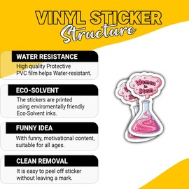 3 Pcs Women in STEM Chemistry Sticker – Empowering Female Scientist Design Vinyl Decal Waterproof for Laptop, Water Bottle, Notebook – Gift for Girls in Science, Teachers, STEM Advocates – 3 Inch