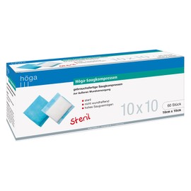 Höga-Saugkompressen steril Ready-to-Use Absorbent Dressings, Pack of 60, 10 x 10 cm
