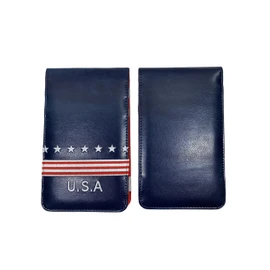 Golf Scorecard Holder – USA Yardage Book Cover – High-End Leather Golf Scorecard Book – Pocket-Size Golf Score Book Cover – Golf Notebook Holder – Universal Pocket Fit for Scorecards