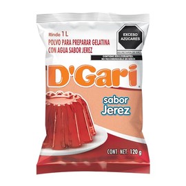DGari Polvo para preparar gelatina con agua sabor jerez 120 g