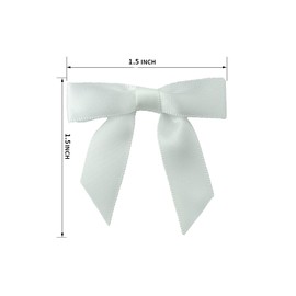 7Rainbows 50pcs Boutique 1.5" White Satin Ribbon Mini Bows for Craft Sewing Scrapbooking Wedding and Gift Wrapping