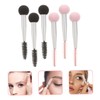 IWOWHERO 6pcs 2-in-1 Makeup Brush Set Eyebrow Eyelash Sponge Makeup
