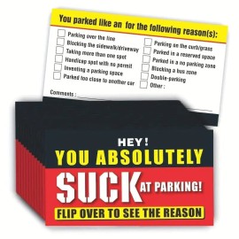 CDXHOME You Absolutely Suck At Parking Cards 100 Pack Durable 3.5 x 2 Inch Cards