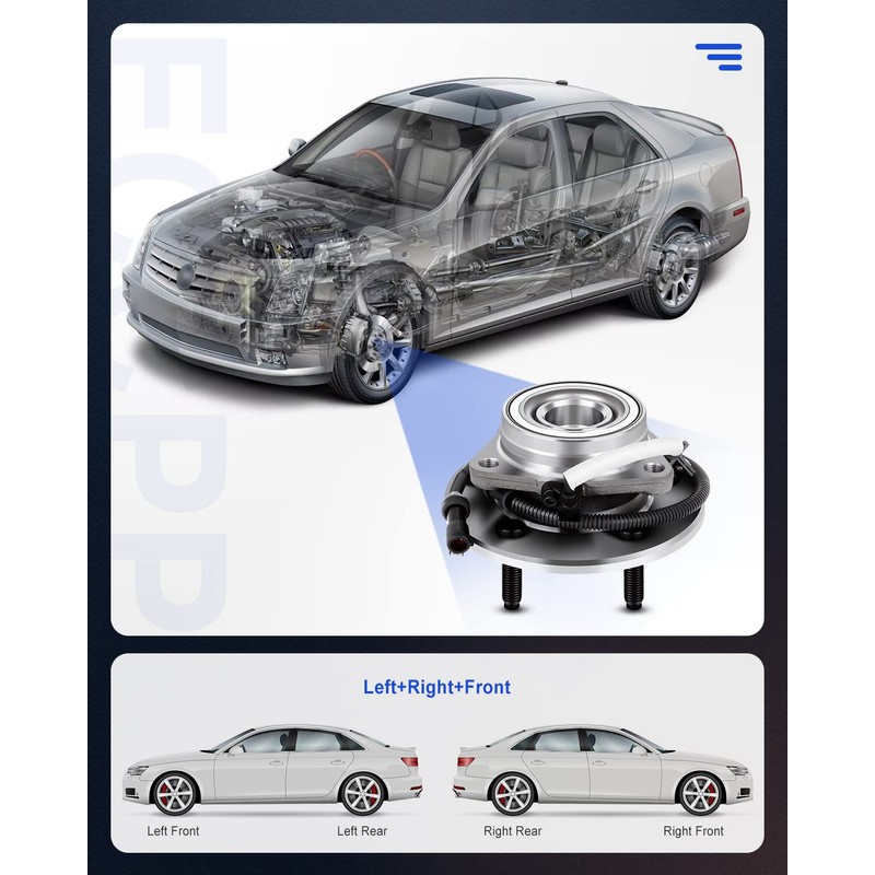 ECCPP 515029 Wheel Hub and Bearing Assembly Front fit Ford