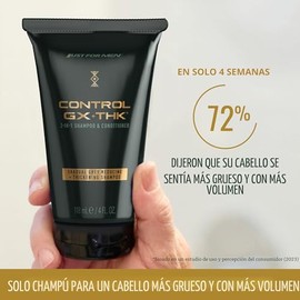 Just for Men Control GX + THK Champú y Acondicionador Espesante con Reducción de Canas, Champú para Cabello Ralo con Alfa Queratina, Espesa el Cabello