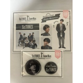 Johnny&Associates. Hokuto Matsumura Sticker Tin Badge Set, Sixtones 2st Anniversary, White, Metal