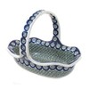 Blue Rose Polish Pottery Peacock Swirl Basket