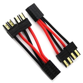 JIECHUN 2PCS RC Lipo/NiMH Battery Deans T Style Parallel Connector Cable Dual Extension Y Splitter Compatible with Traxxas Xmaxx Buggy Truggy Crawler Monster Car