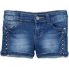 ToBeInStyle Girl's Denim Mini Shorts with Zig Zags and Studs