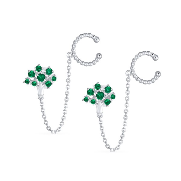 Geometric Square Pyramid Pave CZ Tree Heart Cartilage Ear Helix