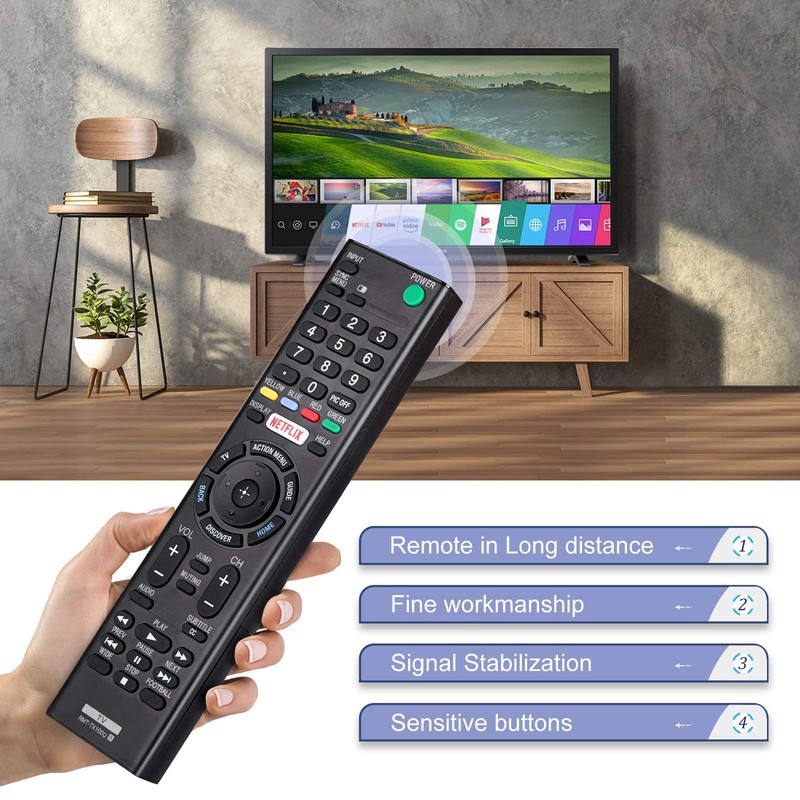 TOPOST Control Remoto Compatible con Sony Bravia Smart TV RMT-TX100U