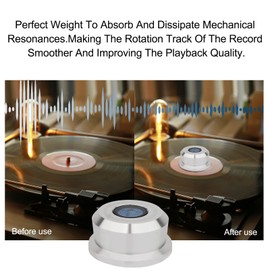 Monosaudio Plate Weight Stabiliser 50Hz 320G Vinyl Clamp Plate Stabiliser Turntable Level Aluminium LP Weight Turntable Puck for LP Turntable Phono Turntable