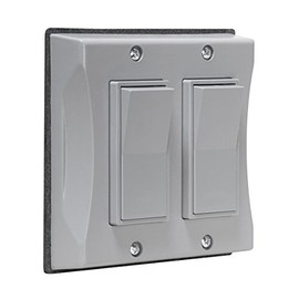 Hubbell 5127-0 2-Gang Weatherproof Cover, Vertical, Decorator, Gray, Shrink