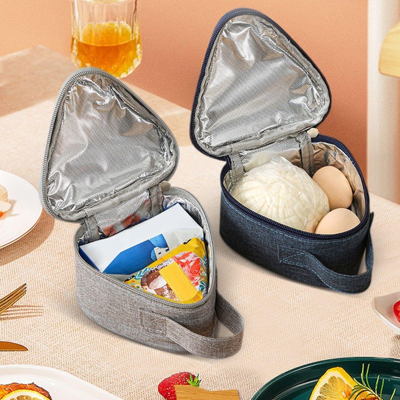 Pack of 2 Triangular Lunch Bag, Reusable Storage Bag, Small